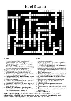 Search for crossword clues found in the Daily Celebrity, NY Times, Daily Mirror, Telegraph and major publications. . Rwanda native crossword clue